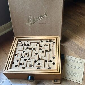 Vintage 1950 Brio wooden Labyrinth game with original ball, box & instructions